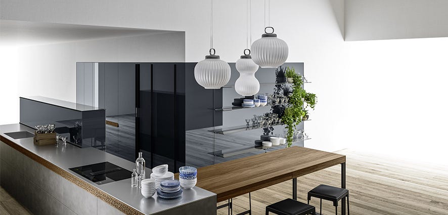 FontanaArte_Lampada sospensione Igloo colore nero, design Studio Klass